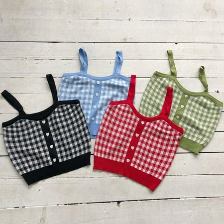 Women Summer Tank Slim Camisole Short Knitted Camisole Retro Lattice Sling Plaid Knit Camisole Seamless Sling
Women Summer Tank Slim Camisole Short Knitted Camisole Retro Lattice Sling Plaid Knit Camisole Seamless Sling