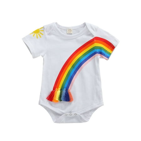 Binpure Baby Girls Boys Summer Romper Short Sleeve O-neck Rainbow Print Tassel Jumpsuit Infant Casual One-piece Clothes
Binpure Baby Girls Boys Summer Romper Short Sleeve O-neck Rainbow Print Tassel Jumpsuit Infant Casual One-piece Clothes