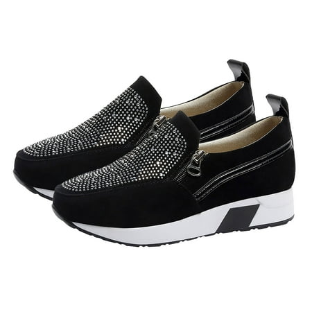 huanledash Women Casual Platform Anti-skid Rhinestone Side Zipper Sports Running Sneakers
huanledash Women Casual Platform Anti-skid Rhinestone Side Zipper Sports Running Sneakers