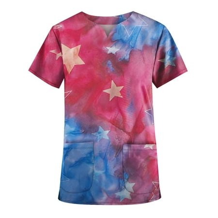 HIMIWAY Plus Size Cute Printed Scrub Working Uniform Tops For Women V-Neck Short Sleeve Fun T-Shirts Workwear Tee With Pockets
HIMIWAY Plus Size Cute Printed Scrub Working Uniform Tops For Women V-Neck Short Sleeve Fun T-Shirts Workwear Tee With Pockets