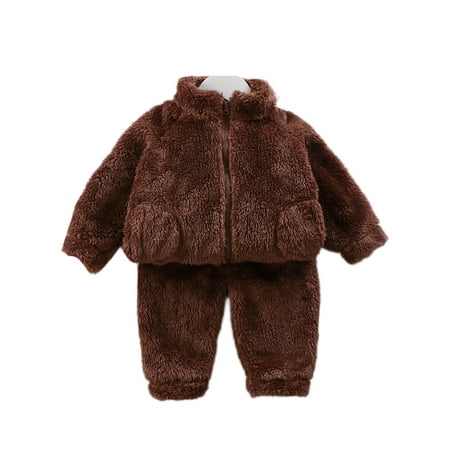 Niuer Baby 2Pcs Outfit Suit Full Zip Tops + Shorts Pocket Winter Set Cute Home Wear Fleece Lined Brown 100cm
Niuer Baby 2Pcs Outfit Suit Full Zip Tops + Shorts Pocket Winter Set Cute Home Wear Fleece Lined Brown 100cm