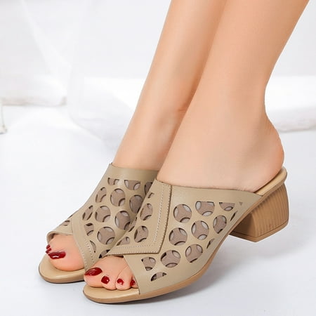 Cathalem Heeled Sandals for Women Casual Ladies Fashion Solid Color Summer Hollow Retro Thick High Formal Sandals for Women Flat Beige 7
Cathalem Heeled Sandals for Women Casual Ladies Fashion Solid Color Summer Hollow Retro Thick High Formal Sandals for Women Flat Beige 7