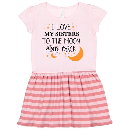 Inktastic I Love My Sisters To The Moon and Back Gift Toddler Girl Dress