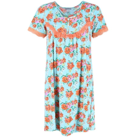 Elegant Emily Blue Floral Nightgown (Women)