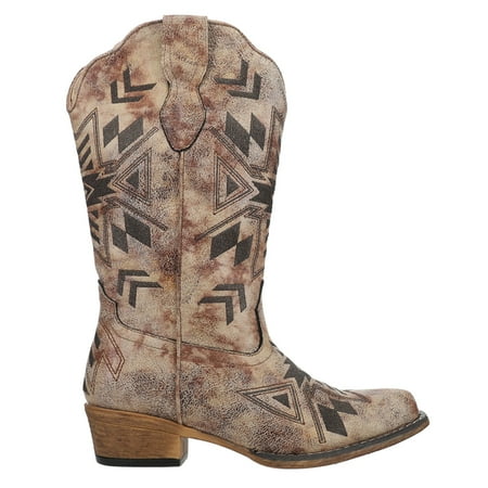 Roper Womens Riley Aztec Embroidered Snip Toe Cowboy Casual Mid Calf Boots
Roper Womens Riley Aztec Embroidered Snip Toe Cowboy Casual Mid Calf Boots