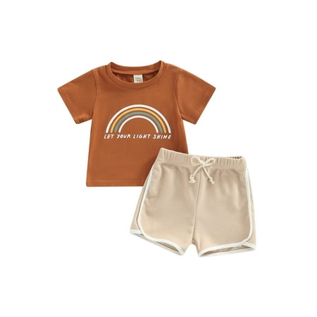 TheFound Toddler Baby Girls Boys Clothes 2pcs Letter Rainbow Short Sleeve T-Shirt + Drawstring Shorts Sets
TheFound Toddler Baby Girls Boys Clothes 2pcs Letter Rainbow Short Sleeve T-Shirt + Drawstring Shorts Sets