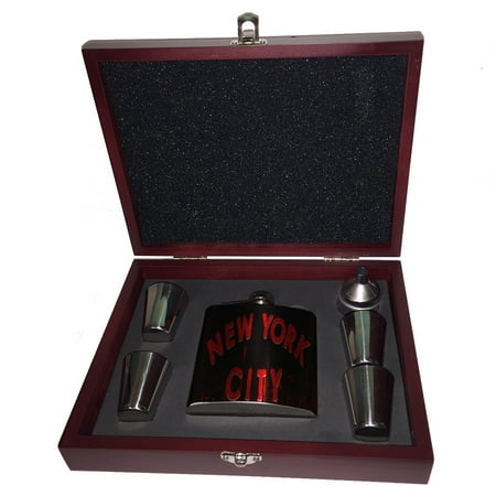 KuzmarK 6 oz. Stainless Steel Flask Set in Rose Wood Presentation Box - New York City Skyline Red
KuzmarK 6 oz. Stainless Steel Flask Set in Rose Wood Presentation Box - New York City Skyline Red