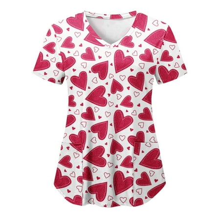 Women Scrubs Top Nurses Clothing Workwear Working Uniform T-Shirt Printed Short Sleeve Leisure V-Neck Solid Color Shirts Blouse Tops With Pockets Top
Women Scrubs Top Nurses Clothing Workwear Working Uniform T-Shirt Printed Short Sleeve Leisure V-Neck Solid Color Shirts Blouse Tops With Pockets Top