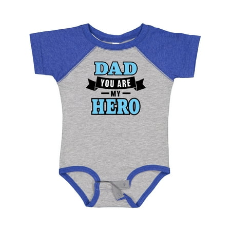 Inktastic Dad You Are My Hero in Blue Gift Baby Boy Bodysuit