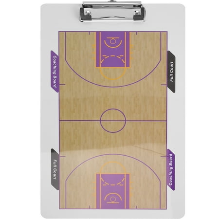 1 Set Basketball Coaching Board Dry Erase 2-sided Basketball Clipboard