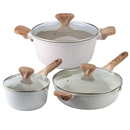 Country Kitchen Pots and Pans Set Nonstick 6 Piece Cookware Sets