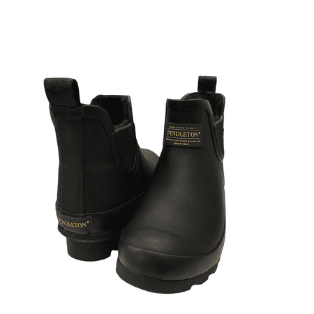 Pendleton Women’s Classic Chelsea Ankle Length Lined Rain Boot (Black 7)