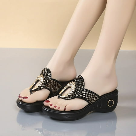 FZM Women shoes Women s Summer Rhinestones Non Slip Slip On Wedges Beach Open Toe Breathable Sandals Flip Flops Shoes
FZM Women shoes Women s Summer Rhinestones Non Slip Slip On Wedges Beach Open Toe Breathable Sandals Flip Flops Shoes