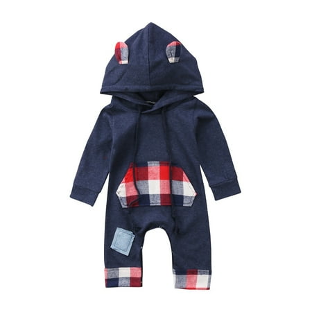 Newborn Baby Boy Girl Long Sleeves Hooded Romper Warm Plaid Cotton Jumpsuit Clothes Outfits 0-18M
Newborn Baby Boy Girl Long Sleeves Hooded Romper Warm Plaid Cotton Jumpsuit Clothes Outfits 0-18M