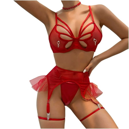 Women s Women s Hollow Out Funny Underwear With Chest Ring Mesh Perspective Leather Four Piece Funny Set
Women s Women s Hollow Out Funny Underwear With Chest Ring Mesh Perspective Leather Four Piece Funny Set