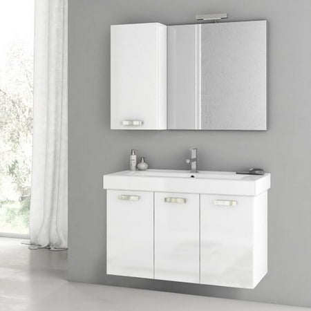 ACF by Nameeks ACF C07-GW Cubical 37-in. Single Bathroom Vanity Set - Glossy White