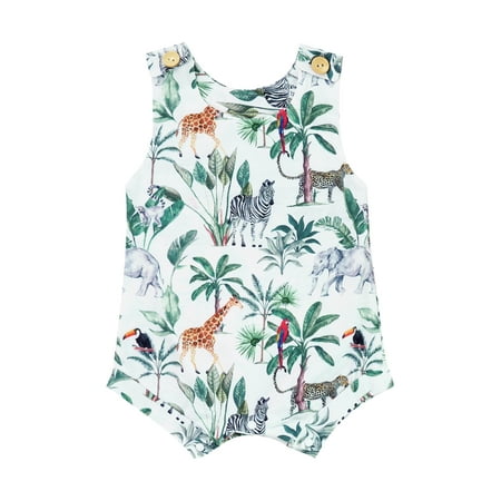 Genuiskids Unisex Summer Newborn Baby Romper One-Piece Sleeveless Crew Neck Animals Print Button Closure Bodysuit for Girls Boys
Genuiskids Unisex Summer Newborn Baby Romper One-Piece Sleeveless Crew Neck Animals Print Button Closure Bodysuit for Girls Boys