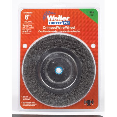 Weiler Vortec Pro 6 in. Fine Crimped Wire Wheel Brush Carbon Steel 6000 rpm 1 pc. 
Weiler Vortec Pro 6 in. Fine Crimped Wire Wheel Brush Carbon Steel 6000 rpm 1 pc.