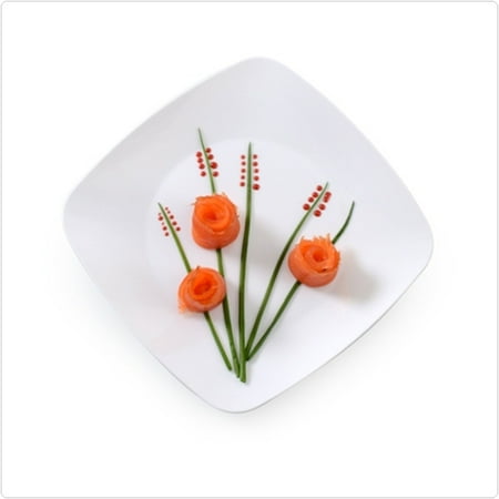 7 1/2 Sq. Renaissance White Plastic Square Salad Plates 10/PK Pack of 6