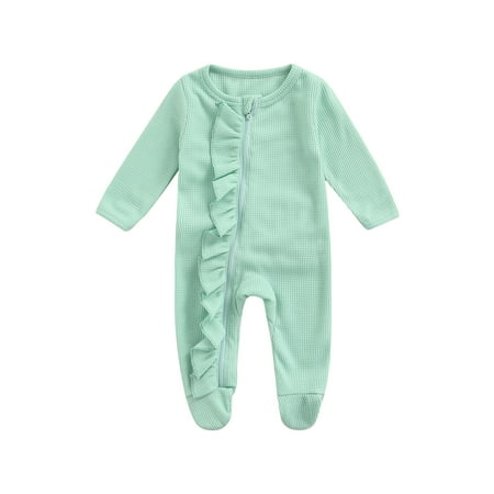 luethbiezx Newborn Girl Long Sleeve Romper Foot Wrap Pure Color Ruffles Decor Crew Neck Playsuit Casual Simple Style Bodysuit
luethbiezx Newborn Girl Long Sleeve Romper Foot Wrap Pure Color Ruffles Decor Crew Neck Playsuit Casual Simple Style Bodysuit