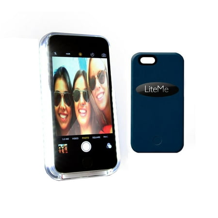 [해외] Serene Life SereneLife Selfie Phone Case LED Illuminated Light And Battery Pack Case For iPhone 6 6s And Power Bank 2 in 1 - Blue