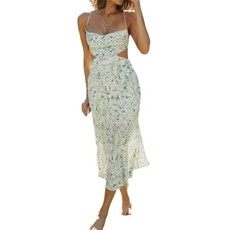 Seyurigaoka Women Dress Square Neck Thin Spaghetti Strap Floral Pattern Print Sleeveless Cut Out Waist One Piece Skirt
Seyurigaoka Women Dress Square Neck Thin Spaghetti Strap Floral Pattern Print Sleeveless Cut Out Waist One Piece Skirt