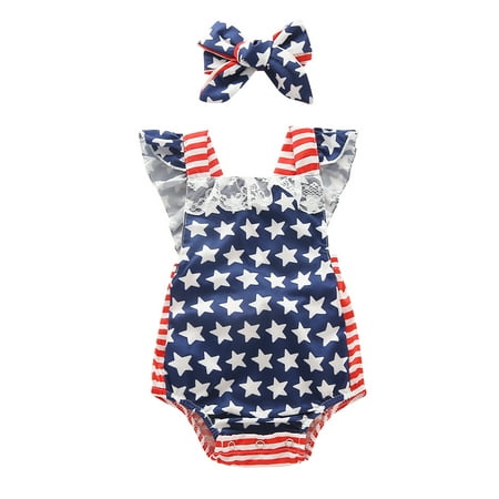 Calsunbaby Baby Girl 4th of July Outfits Star Stripe Flag Romper Independence Day Bodysuit Summer Clothes Set Blue 12-18 Months
Calsunbaby Baby Girl 4th of July Outfits Star Stripe Flag Romper Independence Day Bodysuit Summer Clothes Set Blue 12-18 Months