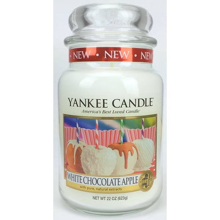 Classic Large Jar, White Chocolate Apple, Made from premium grade paraffin By Yankee Candle Ship from US
