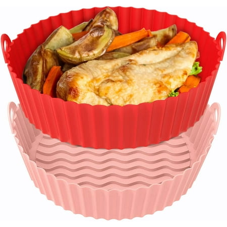 2-Pack Air Fryer Silicone Lliners 8.5inch for 5 to 8 QT Reusable Air Fryer Pot Round Air Fryer Silicone Baking Tray Easy Cleaning for Oven Accessories Red+Pink
2-Pack Air Fryer Silicone Lliners 8.5inch for 5 to 8 QT Reusable Air Fryer Pot Round Air Fryer Silicone Baking Tray Easy Cleaning for Oven Accessories Red+Pink
