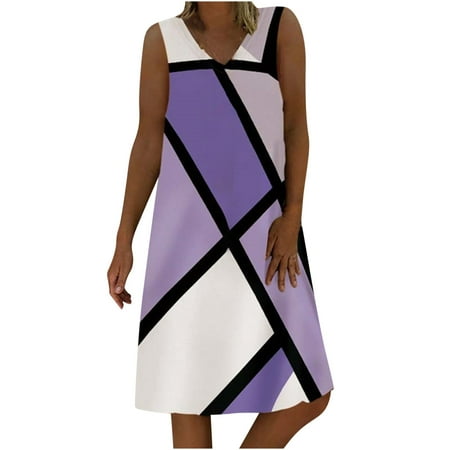 Pink Dress Black Dress Women s Summer Sleeveless V-neck Plaid Printed Loose Casual Color Matching Dress Savings Clearance Deals Dresses for Women Bridesmaid Dresses Purple XL
Pink Dress Black Dress Women s Summer Sleeveless V-neck Plaid Printed Loose Casual Color Matching Dress Savings Clearance Deals Dresses for Women Bridesmaid Dresses Purple XL
