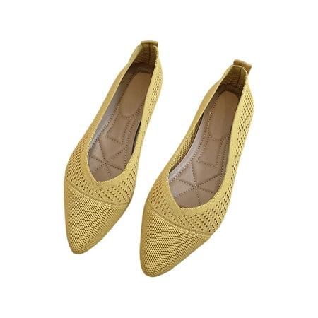 UKAP Womens Flat Shoes Slip On Flats Pointed Toe Dress Shoe Cozy Pumps Women Knit Upper Fashion Yellow 5
UKAP Womens Flat Shoes Slip On Flats Pointed Toe Dress Shoe Cozy Pumps Women Knit Upper Fashion Yellow 5