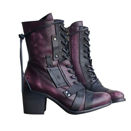 Women s Comfy Chunky-heel Lace-up Boots More Comfortable Breatheable Waterproof And Warm For Lady Women Girl 38 Purple
Women s Comfy Chunky-heel Lace-up Boots More Comfortable Breatheable Waterproof And Warm For Lady Women Girl 38 Purple