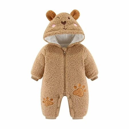 Coat Romper Fuzzy Infant Boys Girls Hooded Zipper Cute Bear Jumpsuit Baby Toddler Fleece Long Jackets Winter Warm Romper Khaki 9-12 Months
Coat Romper Fuzzy Infant Boys Girls Hooded Zipper Cute Bear Jumpsuit Baby Toddler Fleece Long Jackets Winter Warm Romper Khaki 9-12 Months