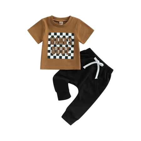 Qtinghua Toddler Baby Boy Clothes Plaid Mama s Dude Print T Shirt Tops Long Pants Jogger Summer Outfits Brown 18-24 Months
Qtinghua Toddler Baby Boy Clothes Plaid Mama s Dude Print T Shirt Tops Long Pants Jogger Summer Outfits Brown 18-24 Months