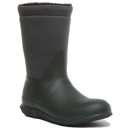 Hunter Original Women’s Insulated Roll Top Sherpa Boots In Olive Size 8