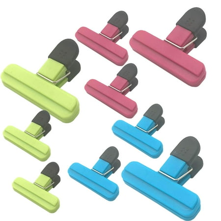 9 pack of large potato chip bag clips - various sizes of food bag clips plastic heavy seal grips