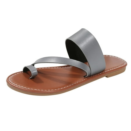 Womens Sandals Fashion Summer Women Sandals Flat Lightweight Open Toe Comfortable Thong Solid Color Casual Beach Women S Sandals Artificial Leather Grey 41
Womens Sandals Fashion Summer Women Sandals Flat Lightweight Open Toe Comfortable Thong Solid Color Casual Beach Women S Sandals Artificial Leather Grey 41