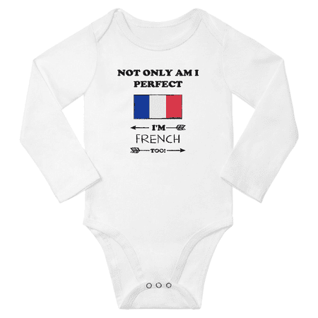 Not Only am i Perfect I m French Too! Baby Long Sleeve Bodysuit Outfits (White 24 Months)
Not Only am i Perfect I m French Too! Baby Long Sleeve Bodysuit Outfits (White 24 Months)
