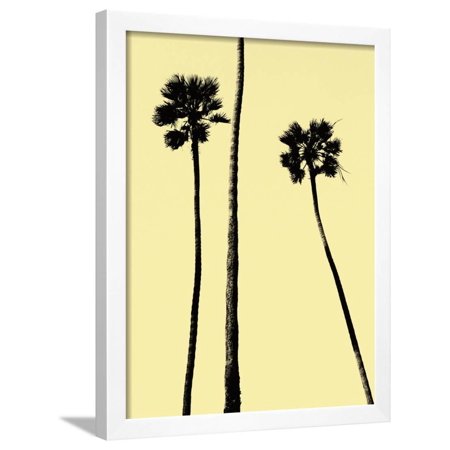 Palm Trees 2000 (Yellow) Framed Print Wall Art By Erik Asla