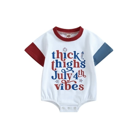 Independence Day Infant Baby Romper Contrast Color Letter Print Short Sleeve Crew Neck Jumpsuits Summer Newborn Bodysuits
Independence Day Infant Baby Romper Contrast Color Letter Print Short Sleeve Crew Neck Jumpsuits Summer Newborn Bodysuits