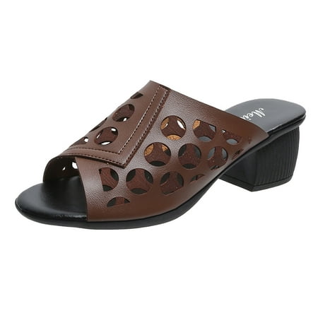 GNEIKDEING Ladies Solid Color Summer Hollow Retro Thick High Heel Fish Mouth Sandals Gift on Clearance
GNEIKDEING Ladies Solid Color Summer Hollow Retro Thick High Heel Fish Mouth Sandals Gift on Clearance