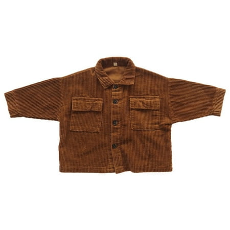 1-6Y Toddler Boys Girls Clothes Button Down Shirt Long Sleeve Kids Fall Corduroy Outfits