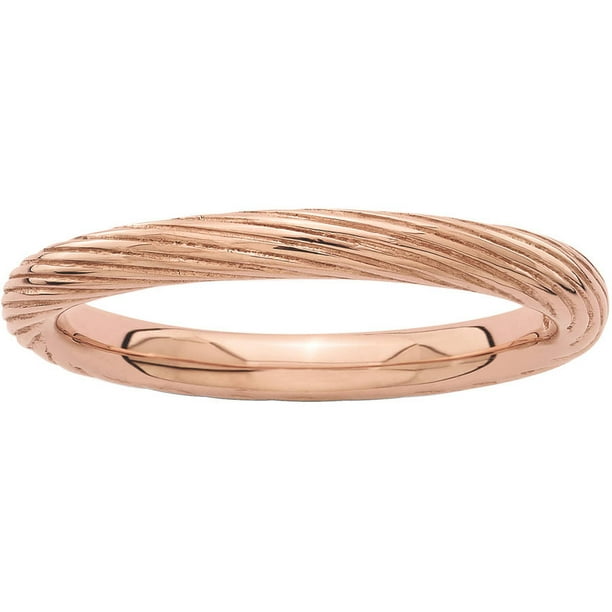 Sterling Silver Pink-Plated Textured Ring