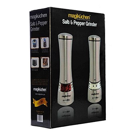Magikuchen Premium Salt And Pepper Grinder Manual Set - Get 100% Freshly Grounded Spices Of Your Choice Of Fineness Every Time For Lifetime-No Risk Of Losing Flavor Giving You The Best Aroma - BUY NOW