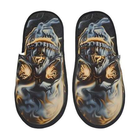 Qekee Fiery Skull Trio Print Furry Slippers for Women and Men House Slipper Funny Bedroom Slippers Indoor -Large
Qekee Fiery Skull Trio Print Furry Slippers for Women and Men House Slipper Funny Bedroom Slippers Indoor -Large