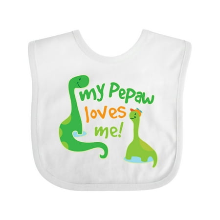 Inktastic Pepaw Loves Me Baby Grandson Gift Baby Boy Bib