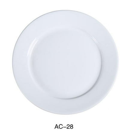 20 in. ABCO Round Plate - Porcelain Super White - Pack of 2
