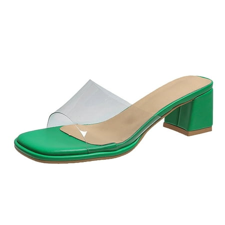 Mortilo Fashion Summer Women Sandals Medium Heel Chunky Heel Transparent Strap Open Toe PU sandals for Women Green
Mortilo Fashion Summer Women Sandals Medium Heel Chunky Heel Transparent Strap Open Toe PU sandals for Women Green