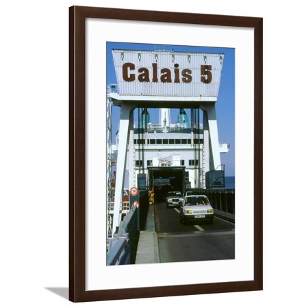 Cars boarding ferry at Calais Framed Print Wall Art