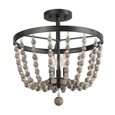 LNC 3-Light 16 L Farmhouse Distressed Wood and Brushed Black Beaded LED Semi-flush Mount Light for Loundry Room
LNC 3-Light 16 L Farmhouse Distressed Wood and Brushed Black Beaded LED Semi-flush Mount Light for Loundry Room